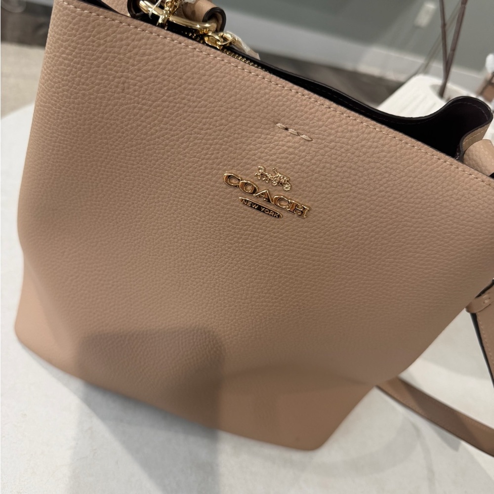 Coach Pebbled Leather Shoulder Bag in Blush Pink